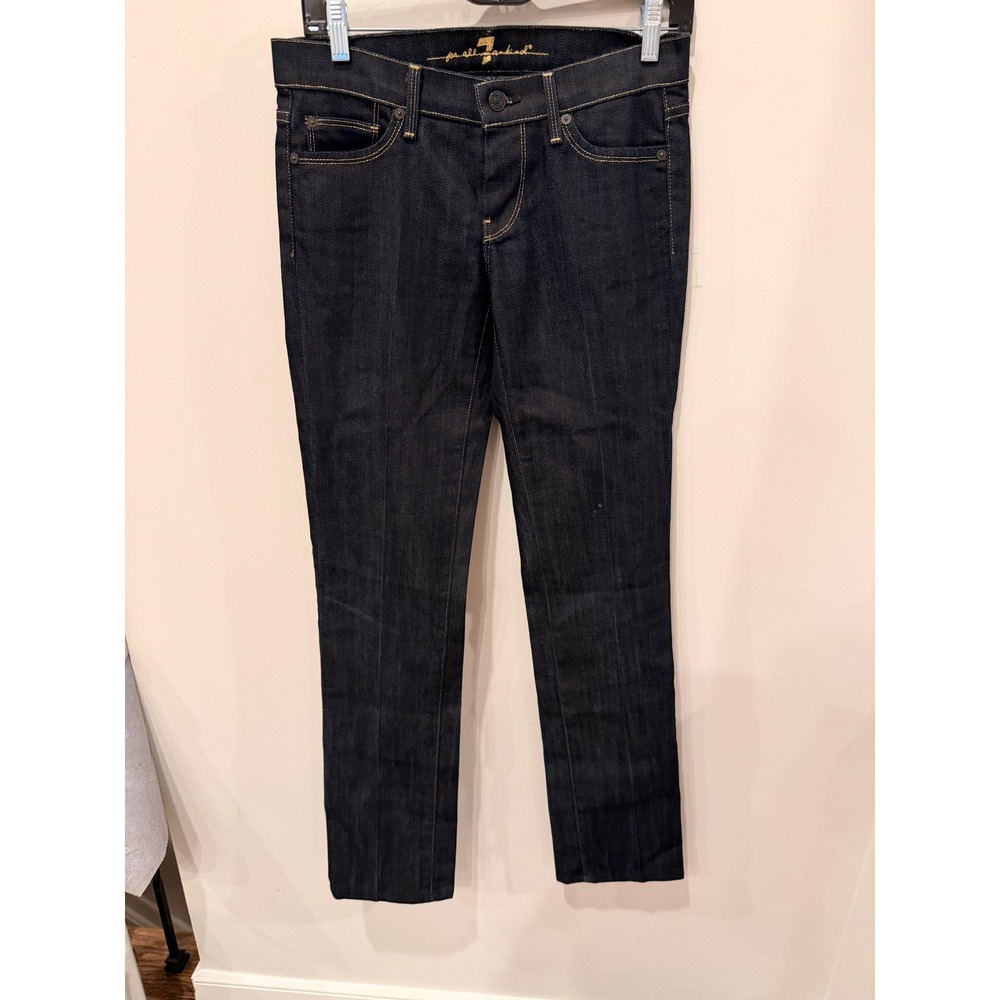 7‎ For All Mankind Jeans Women 26 Straight Dark Wash Stretch Denim USA